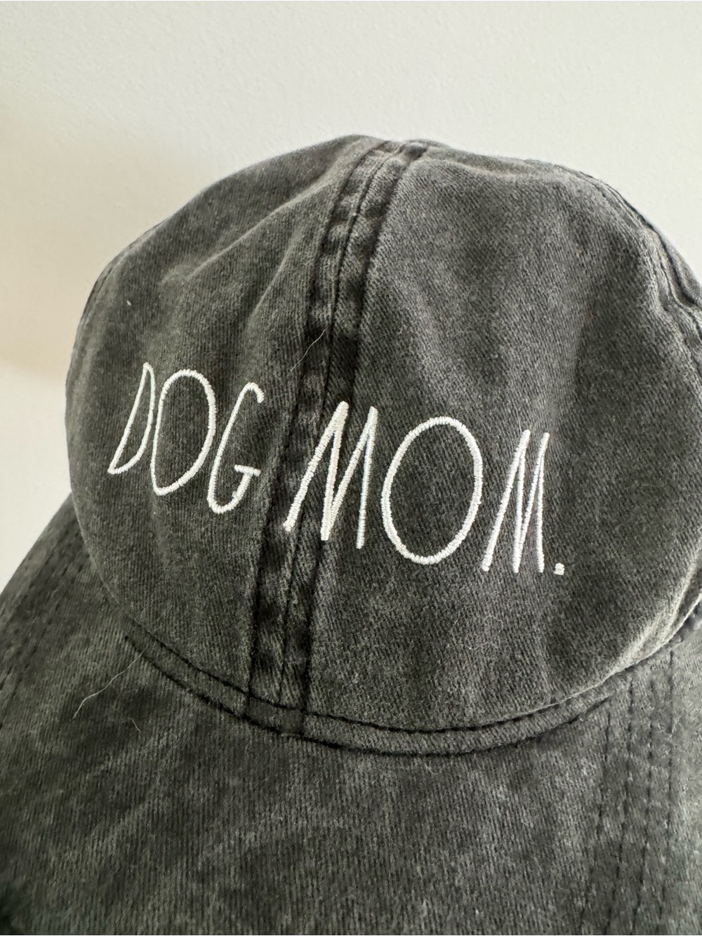 Rae Dunn Cotton Dog Mom Black Embroidered Baseball Cap